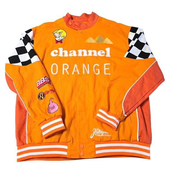 HeadGear Classics Nostalgia Co. Sz  2XL Channel Orange Racing Moto Jacket - Picture 2 of 10
